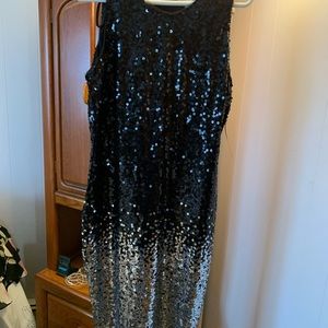Sequined black and silver dress
